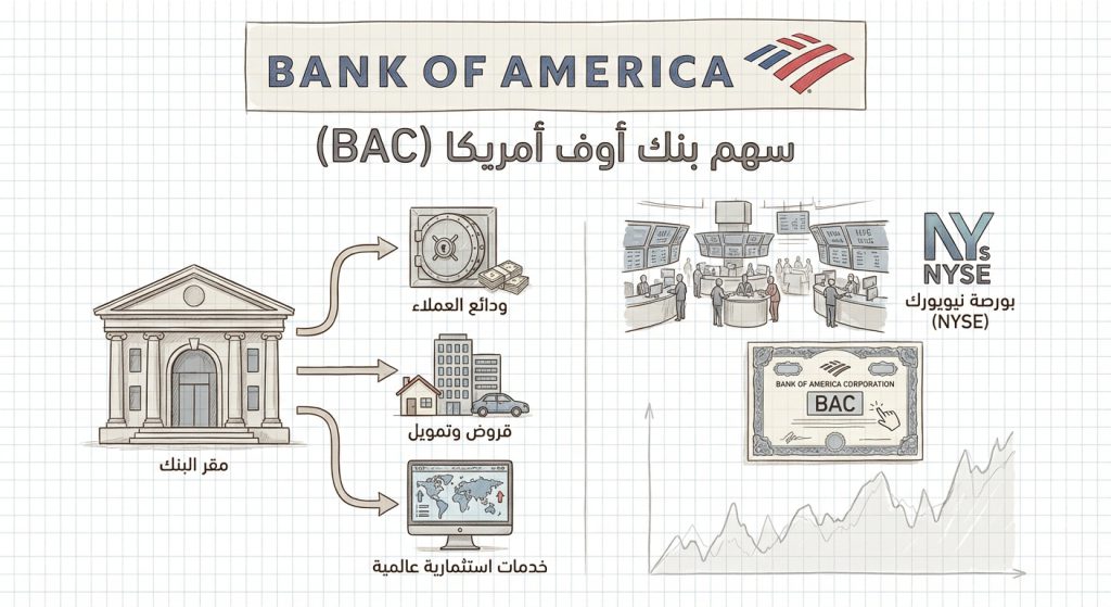 ما هو سهم شركة بنك أوف أمريكا (Bank of America) (BAC)؟