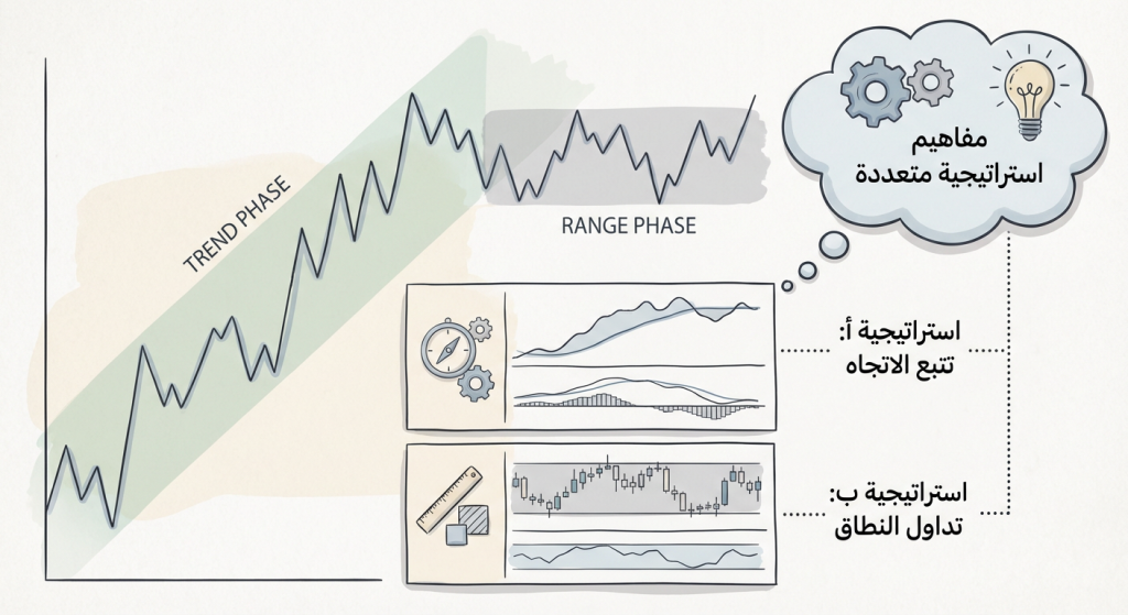 هل يمكن استخدام أكثر من استراتيجية في نفس الوقت؟