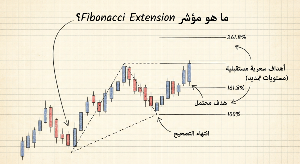 ما هو مؤشر Fibonacci Extension؟