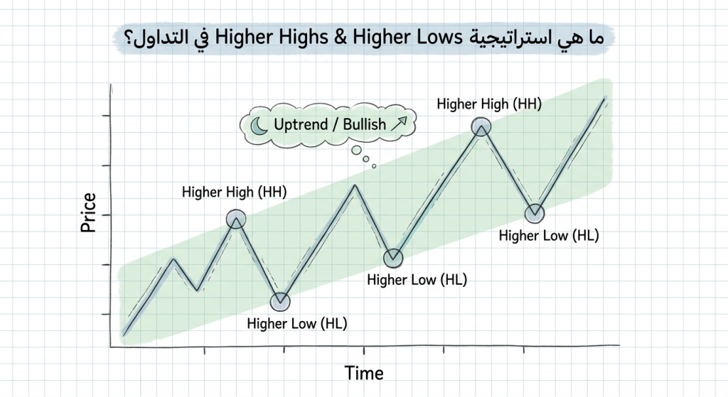 ما هي استراتيجية Higher Highs & Higher Lows Strategy في التداول؟