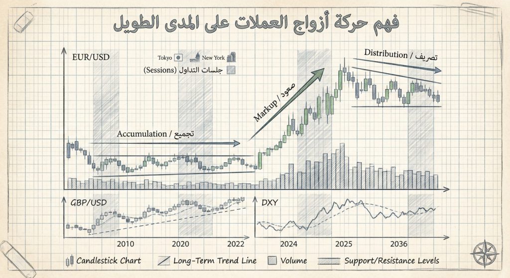 كيف أبني فهمًا طويل الأمد لحركة أزواج العملات؟