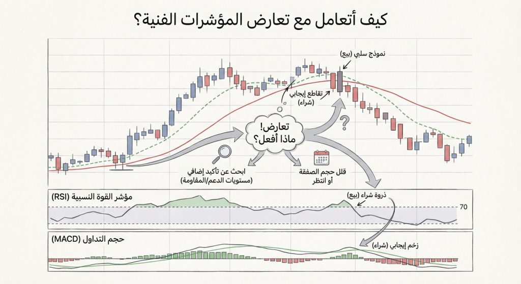 كيف أتعامل مع تعارض المؤشرات الفنية؟