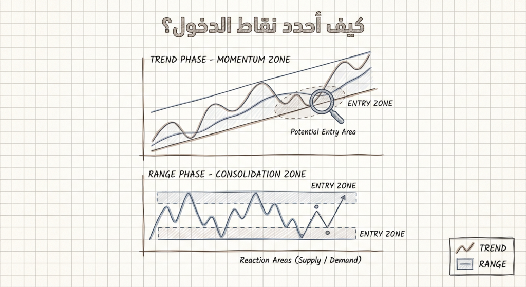 كيف أحدد نقاط الدخول ضمن استراتيجية تداول؟