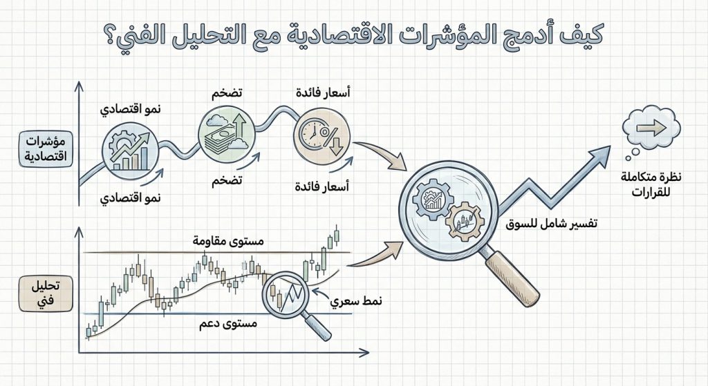 كيف أدمج المؤشرات الاقتصادية مع التحليل الفني؟