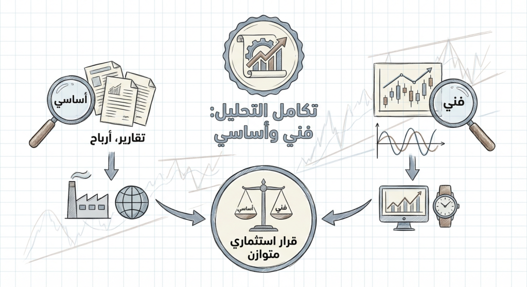 كيف أدمج التحليل الفني والأساسي في الأسهم؟