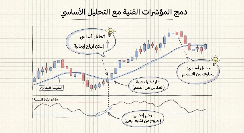 كيف أدمج المؤشرات الفنية مع التحليل الأساسي؟