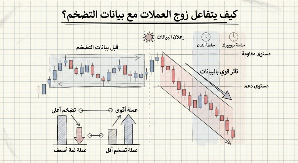 كيف يتفاعل زوج العملات مع بيانات التضخم؟