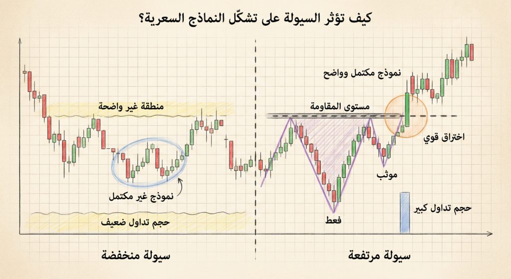 كيف تؤثر السيولة على تشكّل النماذج السعرية؟