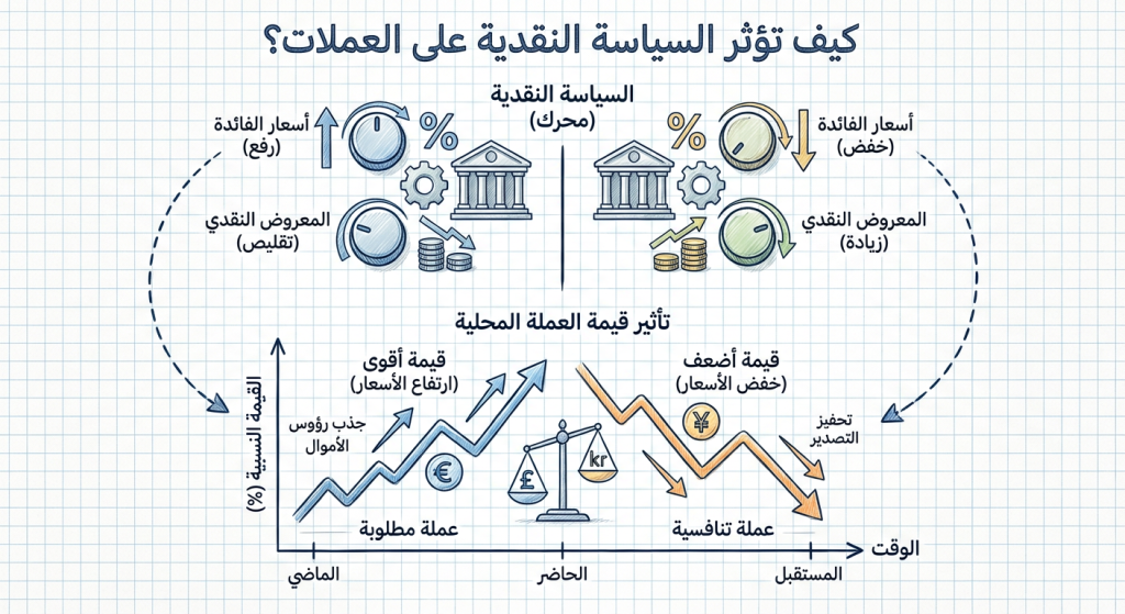 كيف تؤثر السياسة النقدية على العملات؟