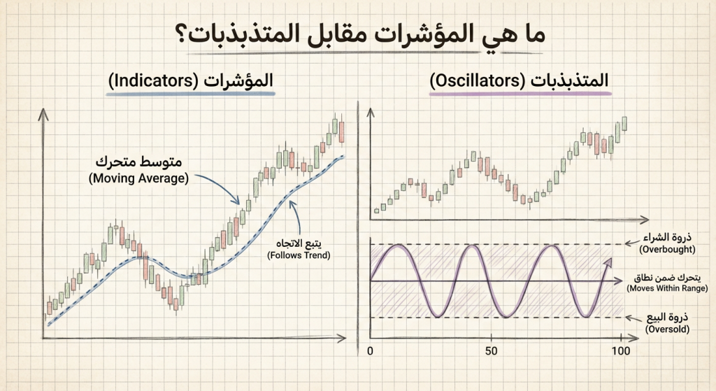 ما هي المؤشرات مقابل المتذبذبات (Indicators vs Oscillators)؟