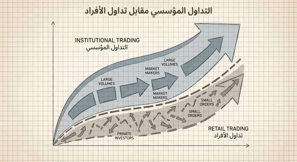 ما هو التداول المؤسسي مقابل تداول الأفراد (Institutional Trading vs Retail
Trading)؟