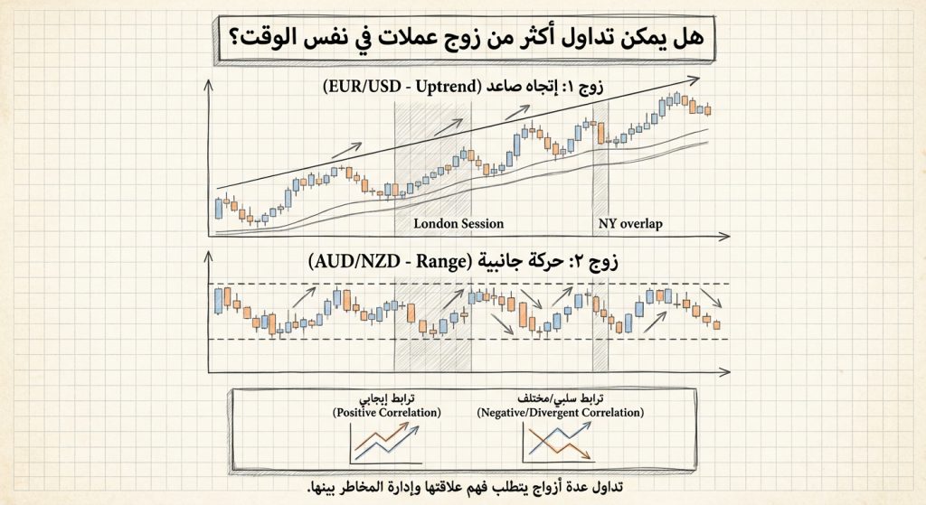 هل يمكن تداول أكثر من زوج عملات في نفس الوقت؟