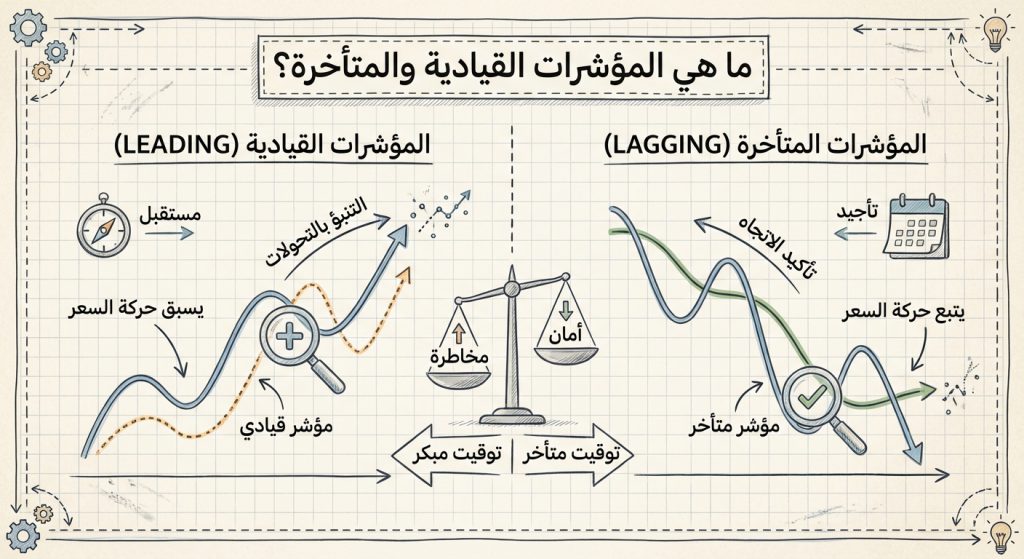 ما هي المؤشرات القيادية والمتأخرة (Leading vs Lagging Indicators)؟