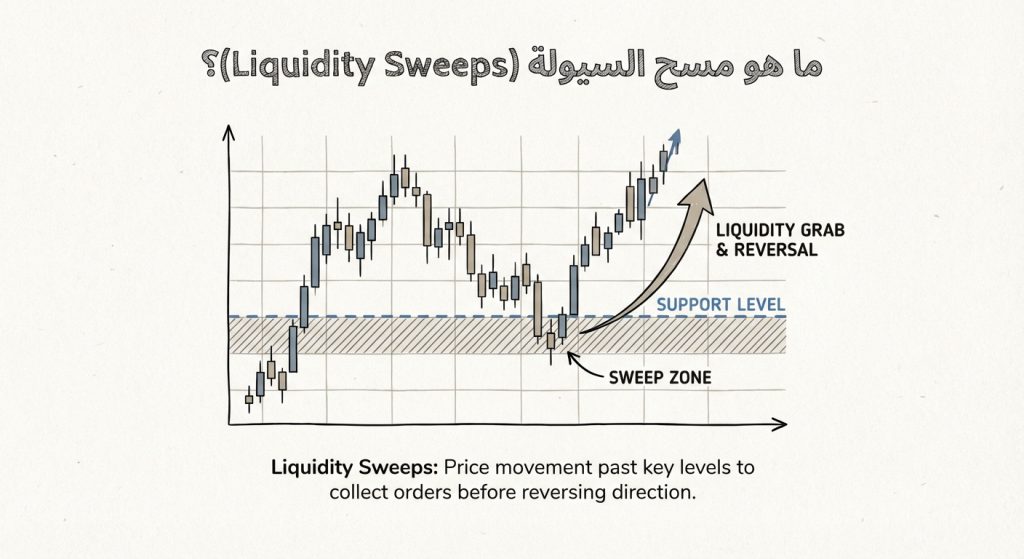 ما هو مسح السيولة (Liquidity Sweeps)؟