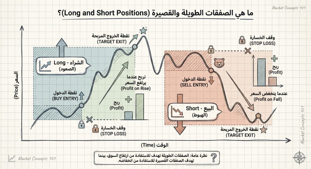 ما هي الصفقات الطويلة والقصيرة (Long and Short Positions)؟