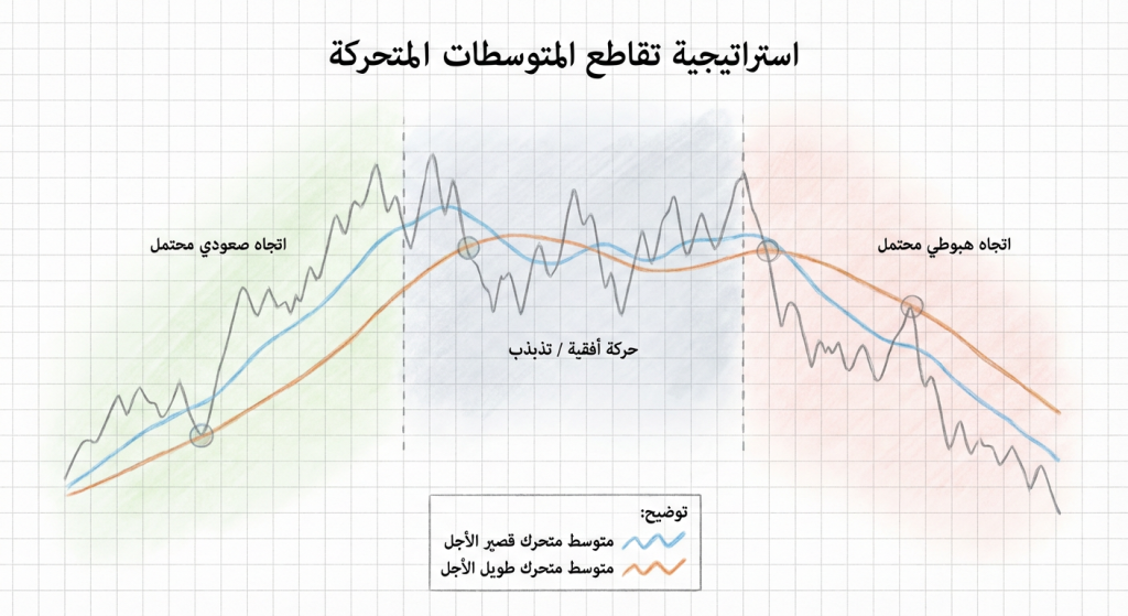 ما هي استراتيجية تقاطع المتوسطات المتحركة (Moving Average Crossover Strategy) في
التداول؟