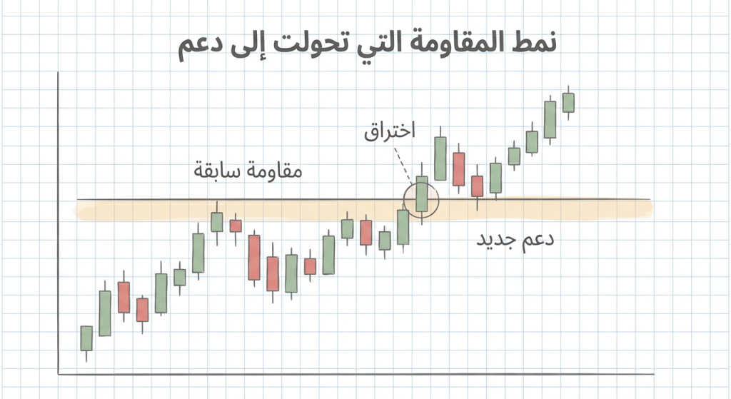 ما هو نمط المقاومة التي تحولت إلى دعم (Resistance Turned Support)؟