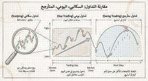 ما هو التداول السكالبي مقابل التداول اليومي مقابل التداول المتأرجح (Scalping vs
Day Trading vs Swing Trading)؟