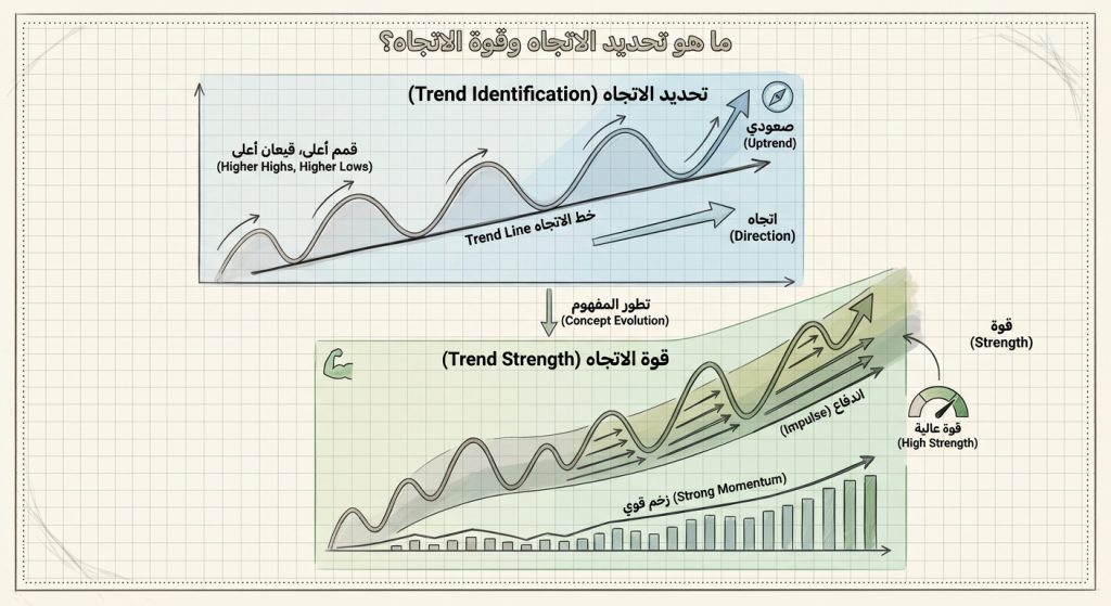 ما هو تحديد الاتجاه وقوة الاتجاه (Trend Identification and Trend Strength)؟