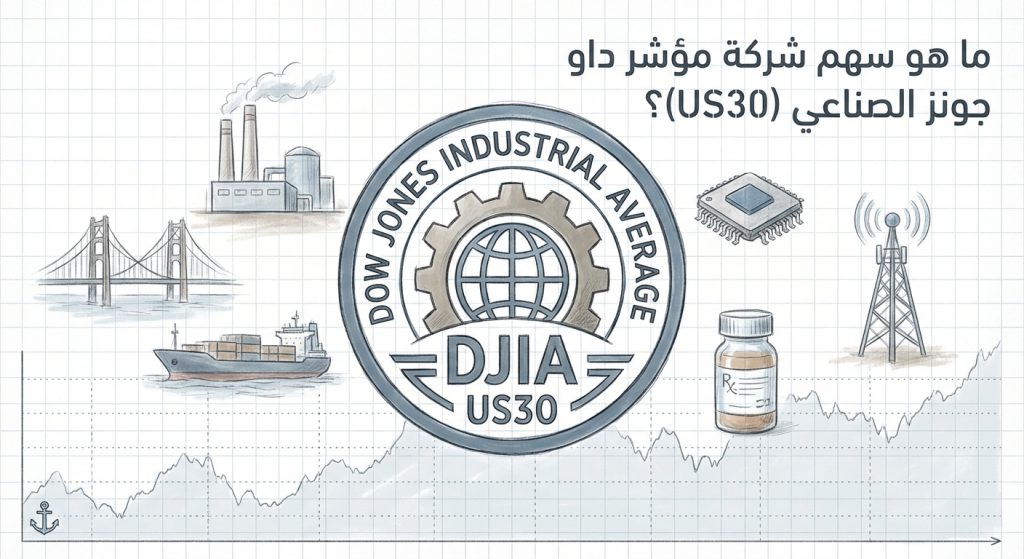 ما هو سهم شركة مؤشر داو جونز الصناعي (US30)؟