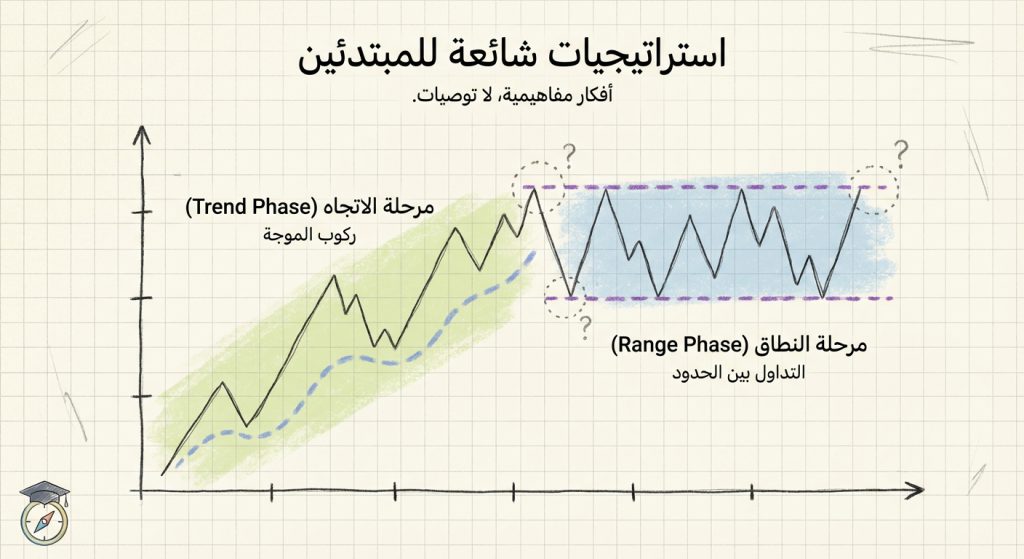 ما هي استراتيجيات التداول الشائعة للمبتدئين؟