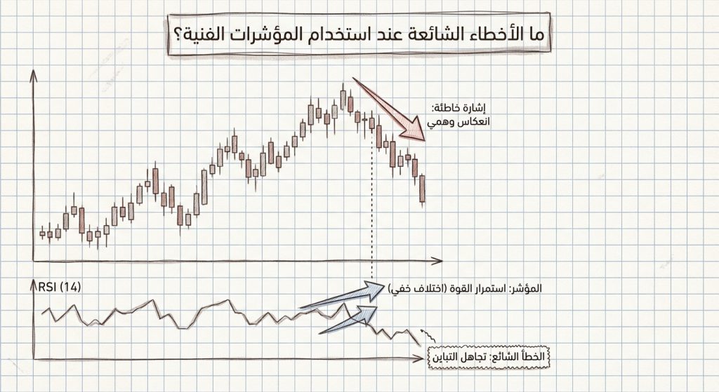 ما الأخطاء الشائعة عند استخدام المؤشرات الفنية؟
