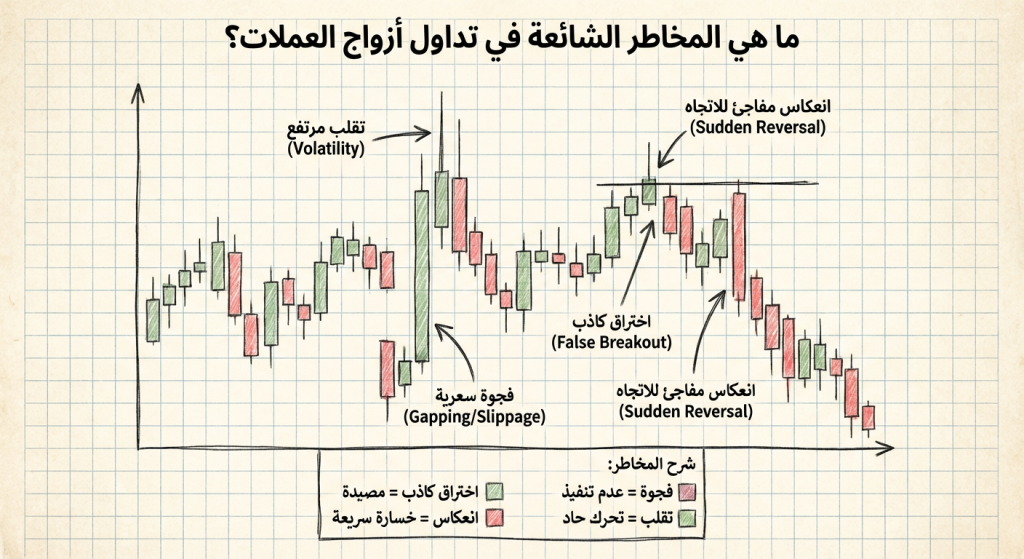 ما هي المخاطر الشائعة في تداول أزواج العملات؟