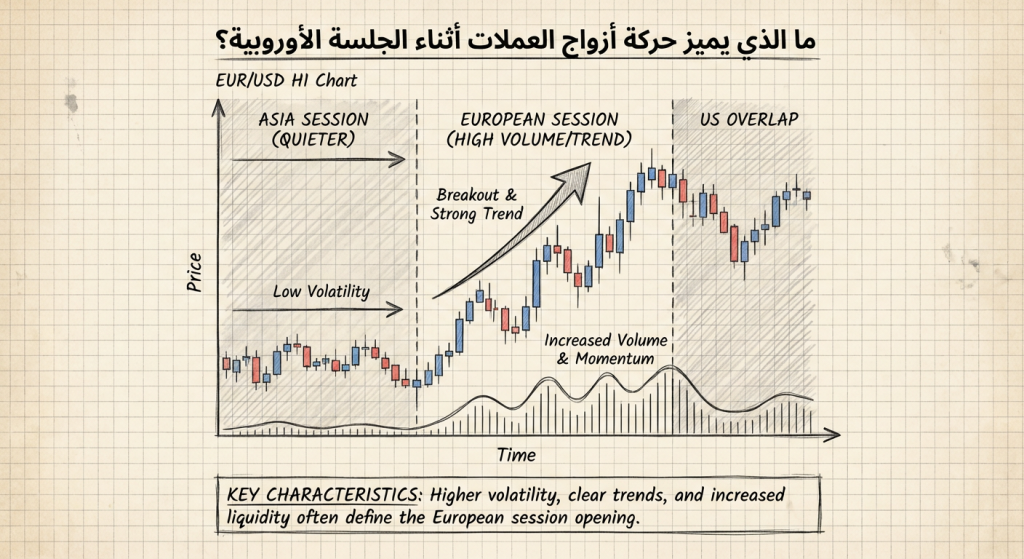 ما الذي يميز حركة أزواج العملات أثناء الجلسة الأوروبية؟