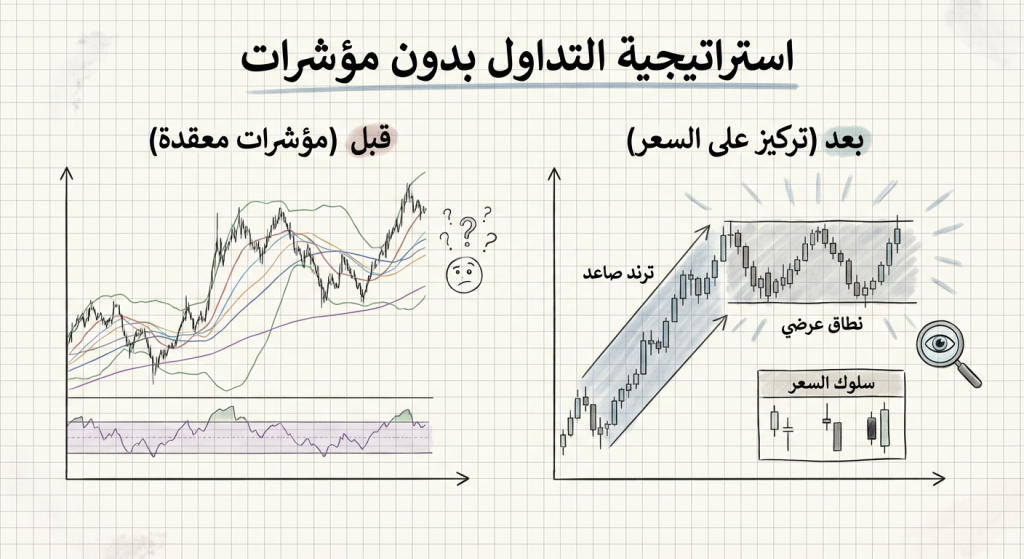 ما معنى استراتيجية التداول بدون مؤشرات؟