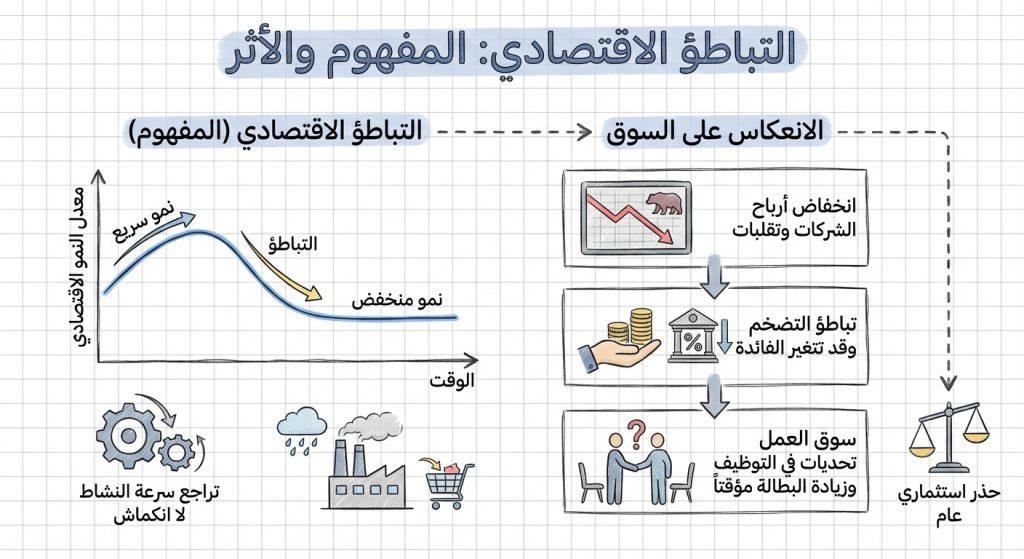 ما معنى التباطؤ الاقتصادي وكيف ينعكس على السوق؟