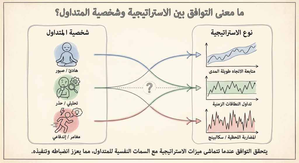 ما معنى التوافق بين الاستراتيجية وشخصية المتداول؟