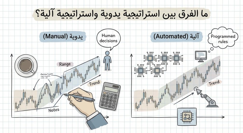 ما الفرق بين استراتيجية يدوية واستراتيجية آلية؟