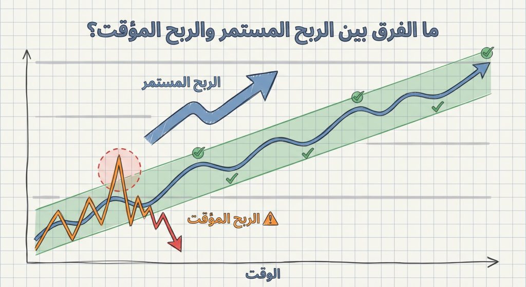 ما الفرق بين الربح المستمر والربح المؤقت؟