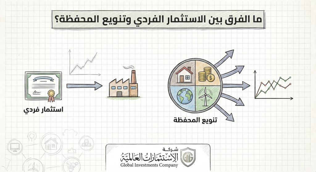 ما الفرق بين الاستثمار الفردي وتنويع المحفظة؟