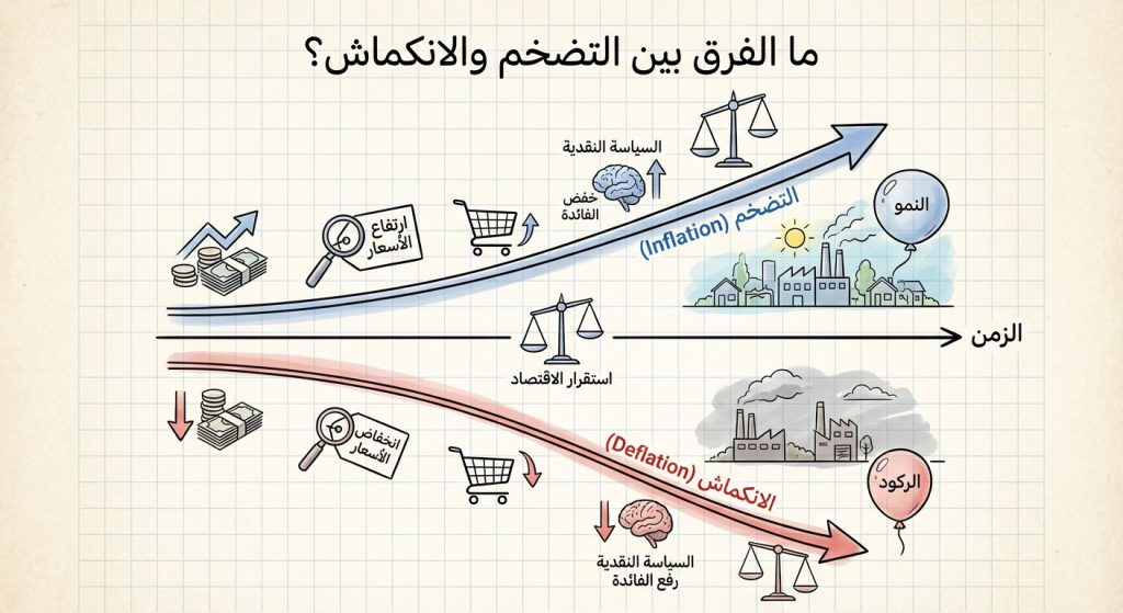 ما الفرق بين التضخم والانكماش؟