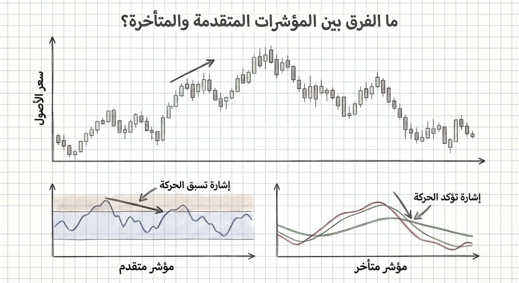 ما الفرق بين المؤشرات المتقدمة والمتأخرة؟