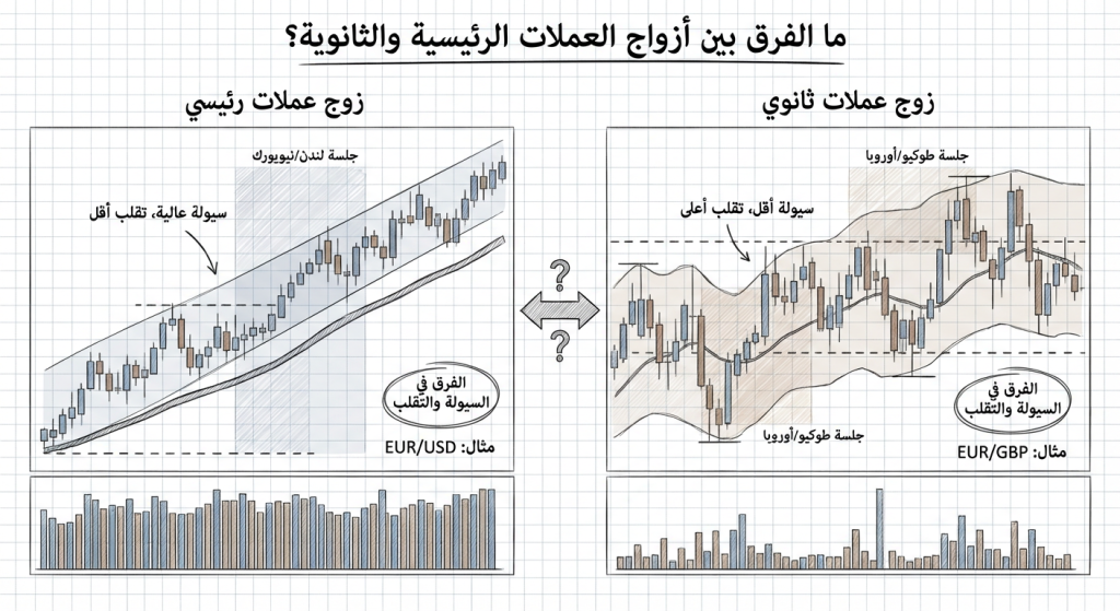 ما الفرق بين أزواج العملات الرئيسية والثانوية؟
