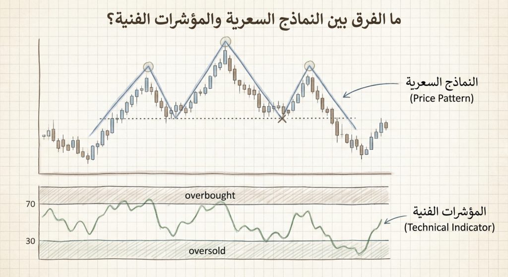 ما الفرق بين النماذج السعرية والمؤشرات الفنية؟