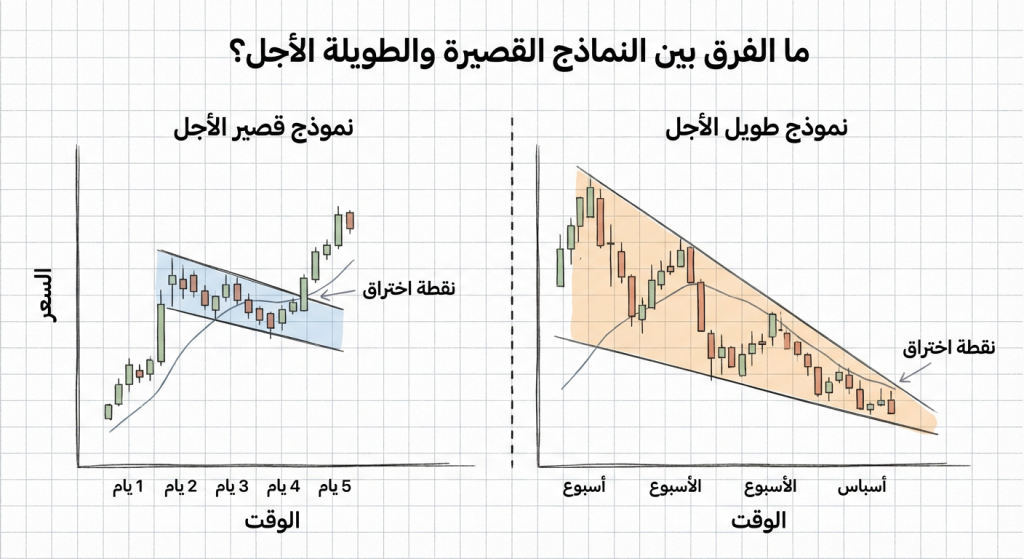 ما الفرق بين النماذج القصيرة والطويلة الأجل؟