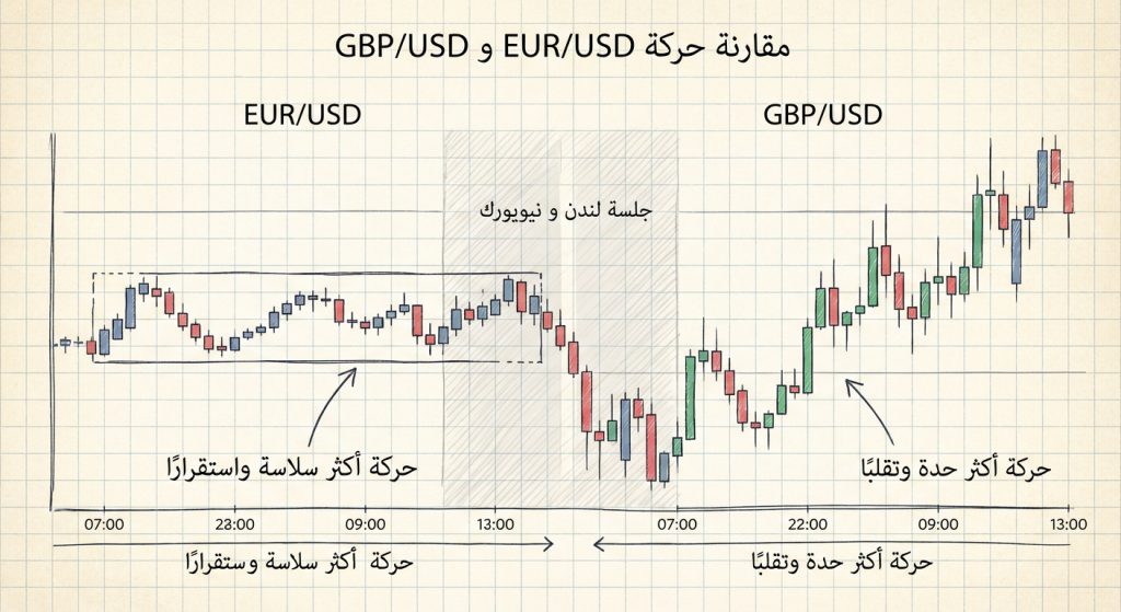 ما الفرق بين تداول EUR/USD و GBP/USD؟