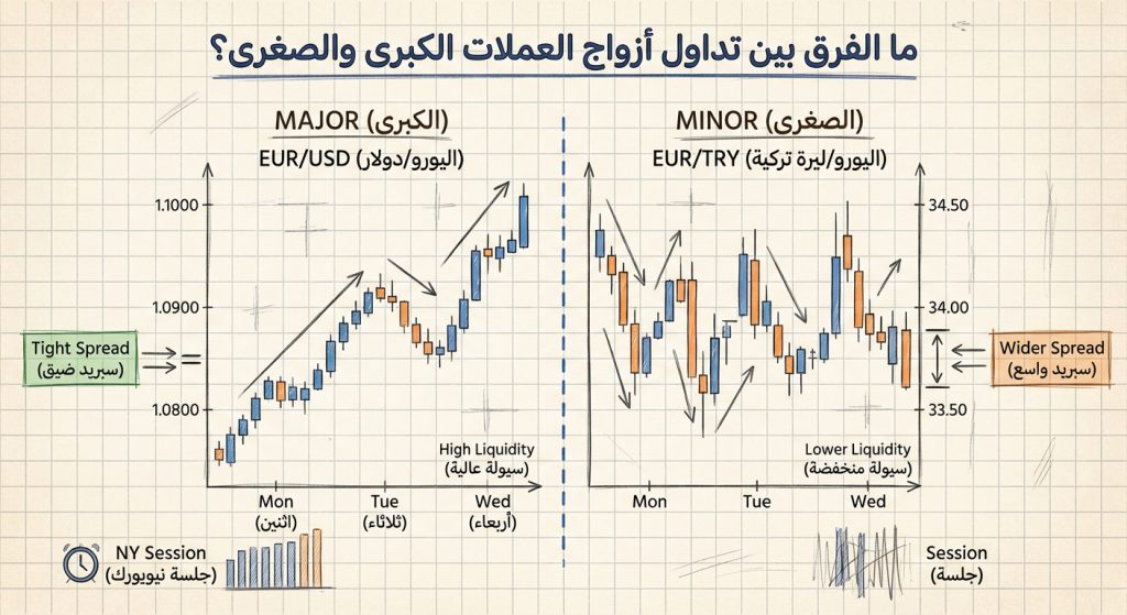 ما الفرق بين تداول أزواج العملات الكبرى والصغرى؟
