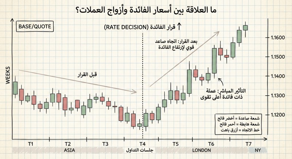 ما العلاقة بين أسعار الفائدة وأزواج العملات؟
