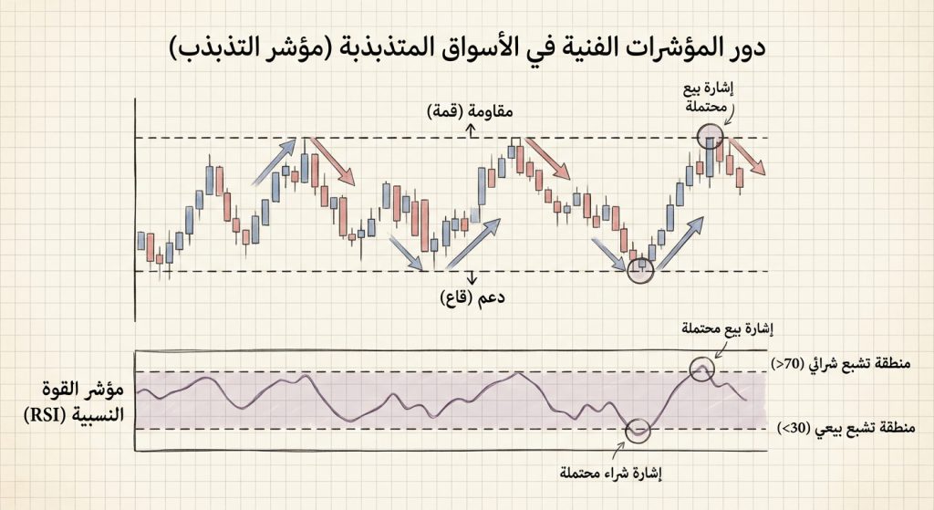 ما دور المؤشرات الفنية في الأسواق المتذبذبة؟