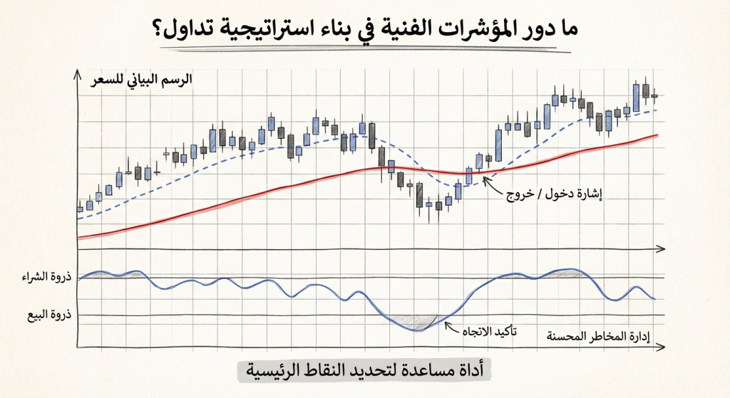 ما دور المؤشرات الفنية في بناء استراتيجية تداول؟