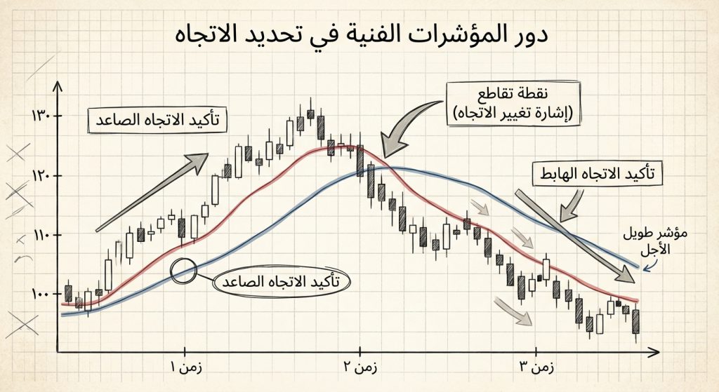 ما دور المؤشرات الفنية في تحديد الاتجاه؟