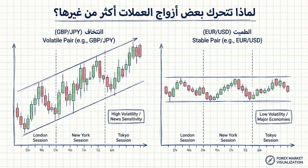 لماذا تتحرك بعض أزواج العملات أكثر من غيرها؟