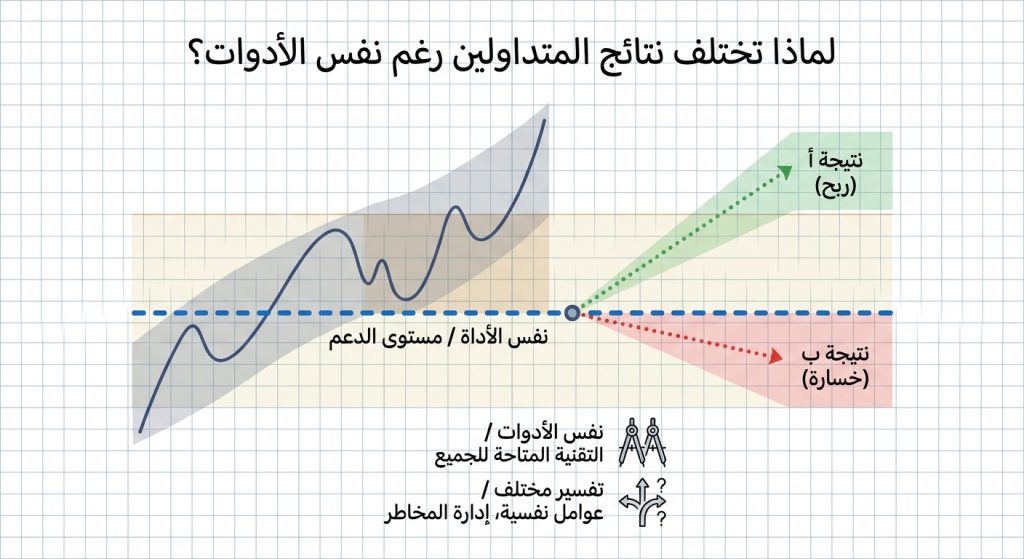 لماذا تختلف نتائج المتداولين رغم نفس الأدوات؟