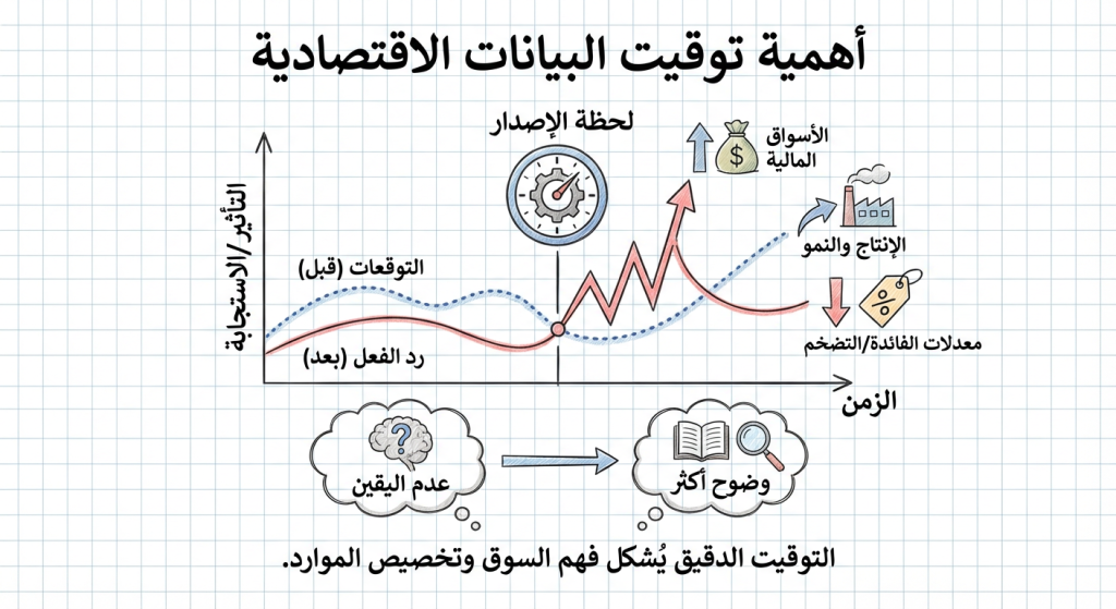 ما أهمية توقيت صدور البيانات الاقتصادية؟