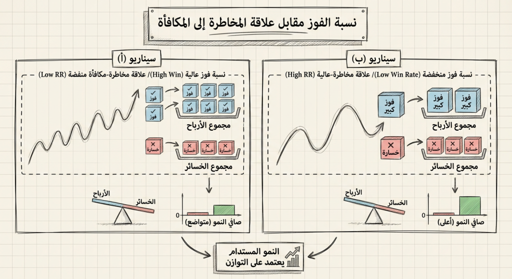 ما هي نسبة الفوز مقابل علاقة المخاطرة إلى المكافأة (Win Rate vs Risk-Reward
Relationship)؟
